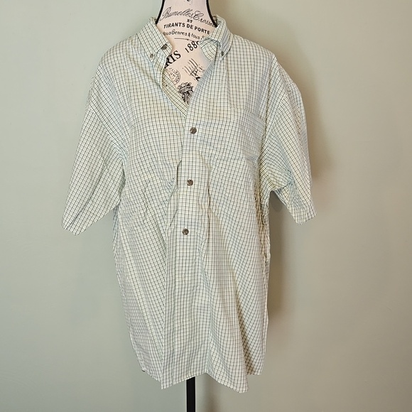 red head Other - Green and White Button Down